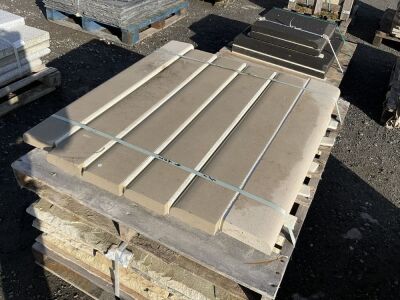 PALLET TO INC. APPROX 12No. SANDSTONE PIN KERBS