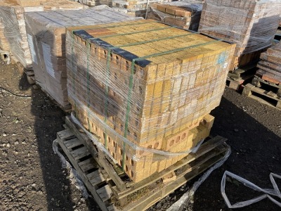 PALLET TO INC. APPROX 350No. UNUSED YELLOW BRICK