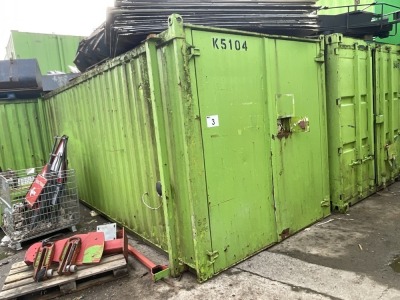 APPROX 20 x 8 SHIPPING CONTAINER / STORE (K5104)