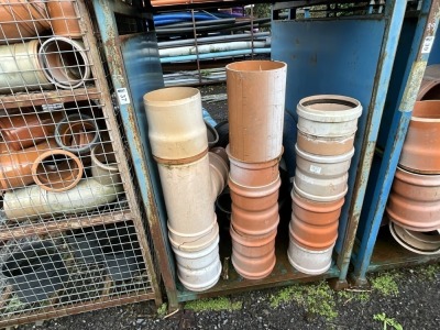 METAL STILLAGE TO INC. ASSORTED PIPE FITTINGS