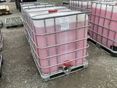 APPROX 1000lt IBC CUBE OF UNUSED TRAFFIC FILM REMOVER