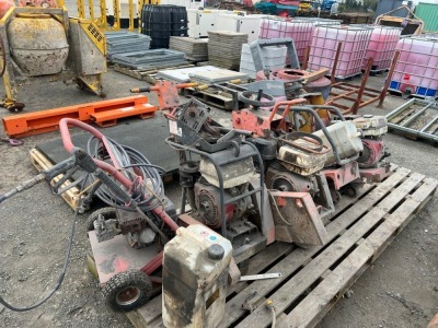PALLET TO INCLUDE ASSORTED ROAD SAW & POWER WASHER