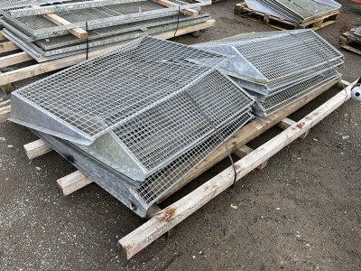 LARGE PALLET TO INC. ASSORTED GALVANISED WINDOW GRILLS