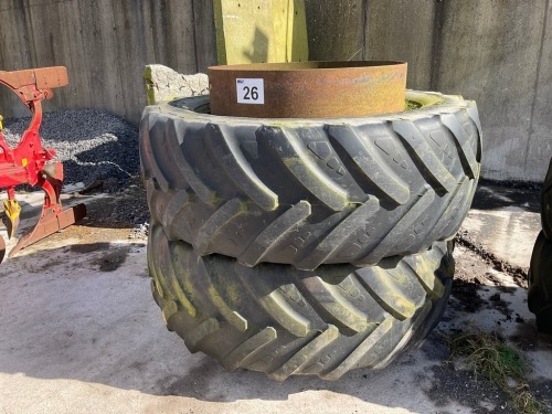 2No USED STOCKS 42" DUEL WHEELS & TYRES