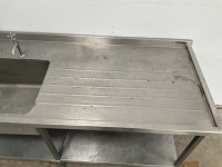 STAINLESS STEEL DOUBLE DRAINER WITH UPSTAND - 4