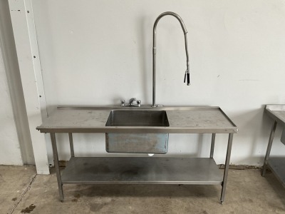 STAINLESS STEEL DOUBLE DRAINER WITH MIXER TAP & UPSTAND