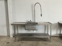 STAINLESS STEEL DOUBLE DRAINER WITH MIXER TAP & UPSTAND - 2