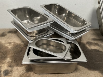 APPROX. 7No. UNUSED ASSORTED STAINLESS STEEL GASTRONORM TRAYS