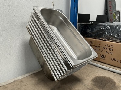 APPROX. 8No. UNUSED STAINLESS GASTRONORM TRAYS APPROX. 325x175mm