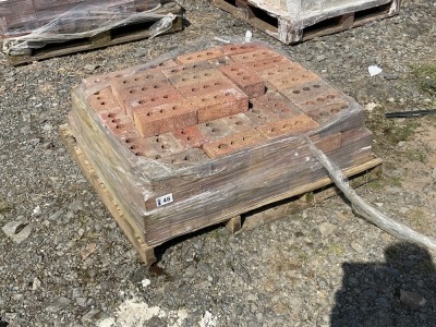 PALLET TO INC. APPROX 130No. UNUSED RED BRICK