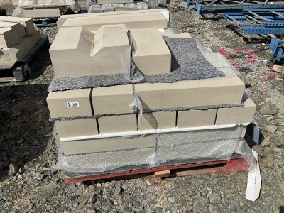 PALLET TO INC. APPROX 32No. UNUSED SAND STONE BLOCKS