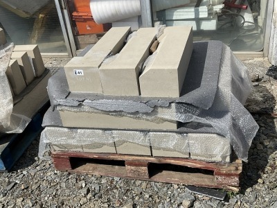 PALLET TO INC. APPROX 16No. UNUSED SANDSTONE WINDOW SURROUNDS 700mm x 215mm
