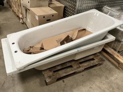 2No. UNUSED FIBREGLASS BATHS