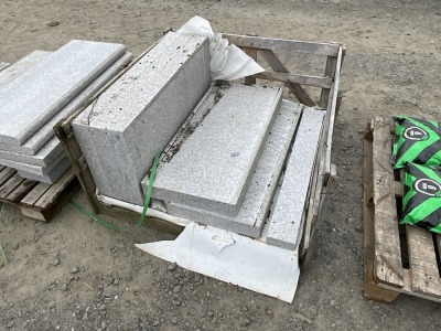 5No. UNUSED SILVER GRANITE WALL COPINGS