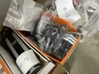 BOX OF ASSORTED PLASTIC CABLE CLEATS