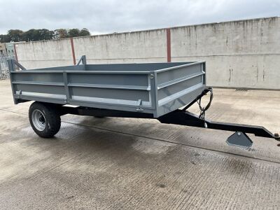 APPROX 10ft x 6.6ft UNUSED SINGLE AXLE DROPSIDE TIPPING TRAILER