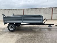 APPROX 10ft x 6.6ft UNUSED SINGLE AXLE DROPSIDE TIPPING TRAILER - 11