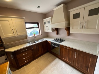 EX-DISPLAY SOLID WALNUT & PAINTED MIX KITCHEN