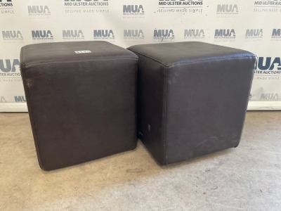 2No. LEATHERETTE TUB STOOLS