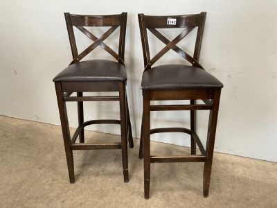 2No. HIGH BACK BAR STOOLS