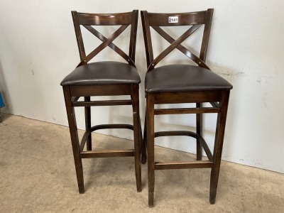 2No. HIGH BACK BAR STOOLS