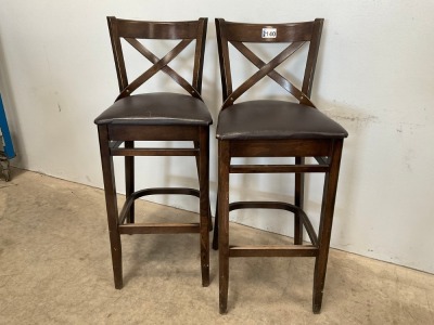 2No. HIGH BACK BAR STOOLS