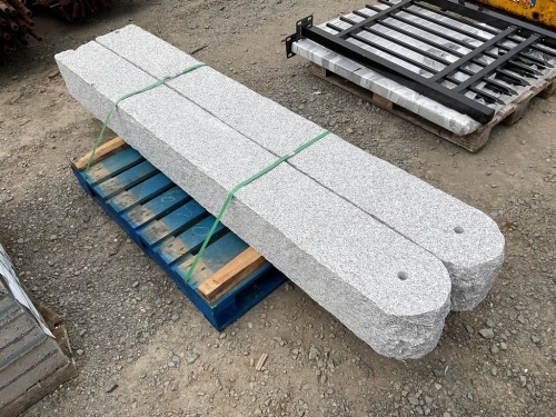 2No. UNUSED 240mm X 240mm X 2400mm SILVER GRANITE GATE POSTS