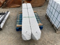 2No. UNUSED 240mm X 240mm X 2400mm SILVER GRANITE GATE POSTS - 4