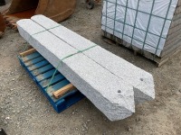 2No. UNUSED 240mm X 240mm X 2400mm SILVER GRANITE GATE POSTS - 3