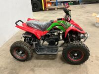 UNUSED 50cc 2 STROKE PETROL CHILDS QUAD & HELMET (RED) - 5