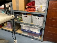 4 TIER SHELVING UNIT & QUANTITY OF THREADS, ZIPS, VELCRO - 2