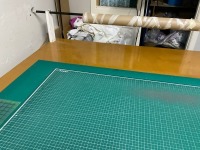 CUTTING TABLE & QUANTITY OF UNUSED COTTON DRILL, VELVETS & IRISH LINEN - 3