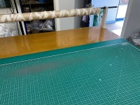 CUTTING TABLE & QUANTITY OF UNUSED COTTON DRILL, VELVETS & IRISH LINEN - 4