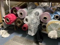 CUTTING TABLE & QUANTITY OF UNUSED COTTON DRILL, VELVETS & IRISH LINEN - 8