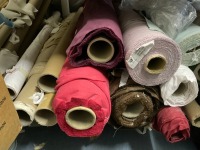 CUTTING TABLE & QUANTITY OF UNUSED COTTON DRILL, VELVETS & IRISH LINEN - 9