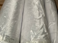 APPROX. 100Mtrs UNUSED WHITE CRUSHED VELVET & 30Mtrs POLY SATIN - 7