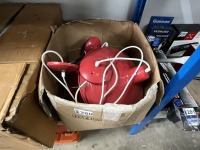 4No. RED INDUSTRIAL STYLE HANGING LIGHTS