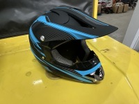 UNUSED SMALL MOTORBIKE HELMET (BLUE)