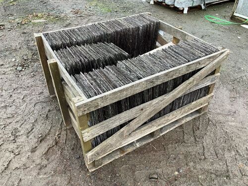 WOODEN CRATE TO INC. APPROX. 300No. 20x10 BANGOR BLUE SLATES