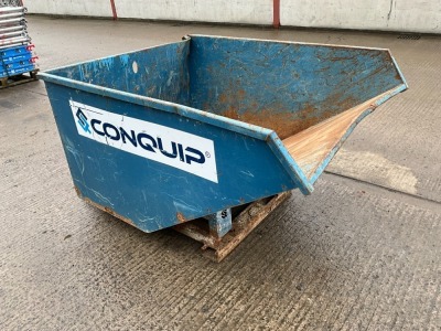 CONQUIP AUTO LOCK LARGE FORKLIFT SKIP (BLUE)