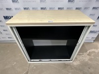 SMALL TWO DOOR TAMBOUR CABINET - 2