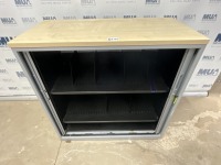 SMALL TWO DOOR TAMBOUR CABINET - 2