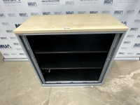 SMALL TWO DOOR TAMBOUR CABINET - 2