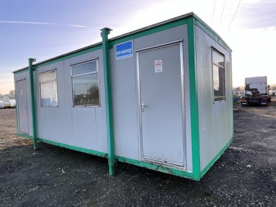 APPROX. 22ft x 10ft STEEL CLAD 2 OFFICE SITE HUT