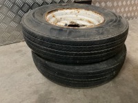 2No. 5.20-10 PART WORN TYRES & 4 STUD RIMS - 3