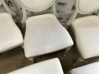 6No. USED LOUIS WHITE DINING/ BANQUET CHAIRS  - 5