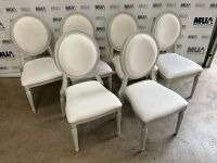 6No. USED LOUIS WHITE DINING/ BANQUET CHAIRS  - 2