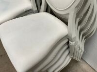 6No. USED LOUIS WHITE DINING/ BANQUET CHAIRS  - 5