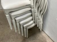 6No. USED LOUIS WHITE DINING/ BANQUET CHAIRS  - 6