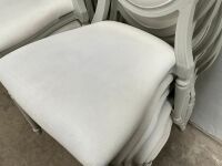 6No. USED LOUIS WHITE DINING/ BANQUET CHAIRS  - 5